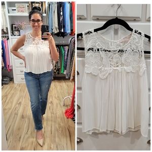 Forever 21 Crochet White Top